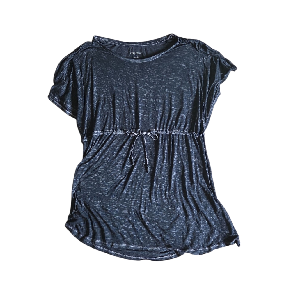 Liz Lange Maternity Blue Cap Sleeve Tie Front Blouse